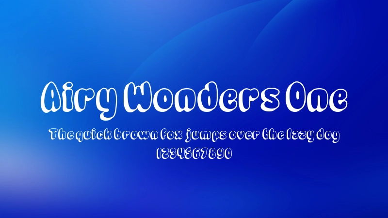 Airy Wonders One Font Preview Image