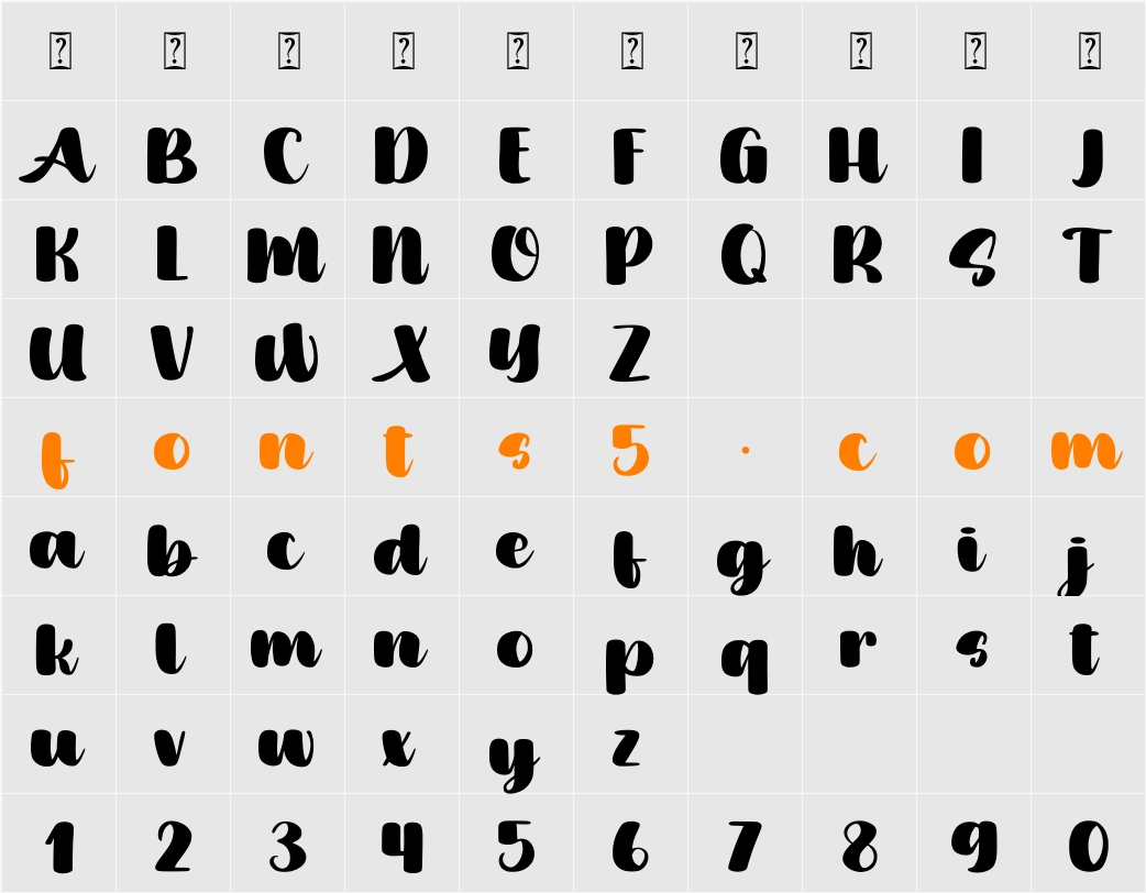 Adante Character Map