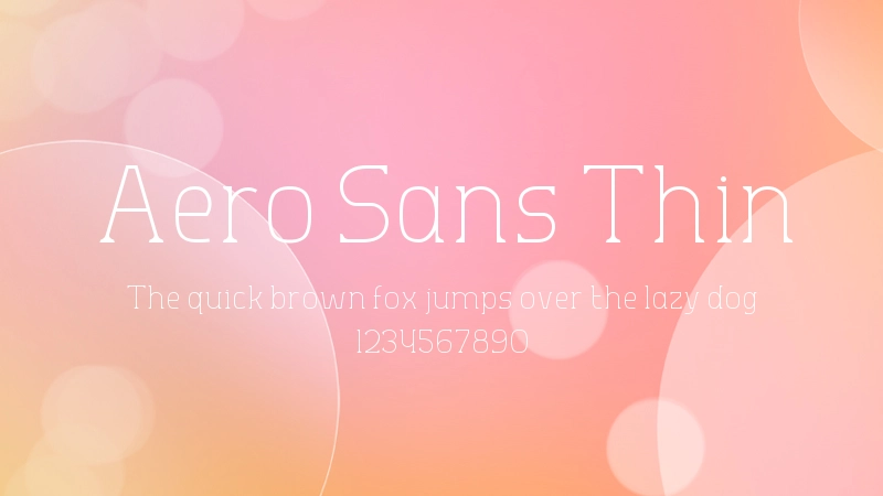 Aero Sans Thin Font Preview Image