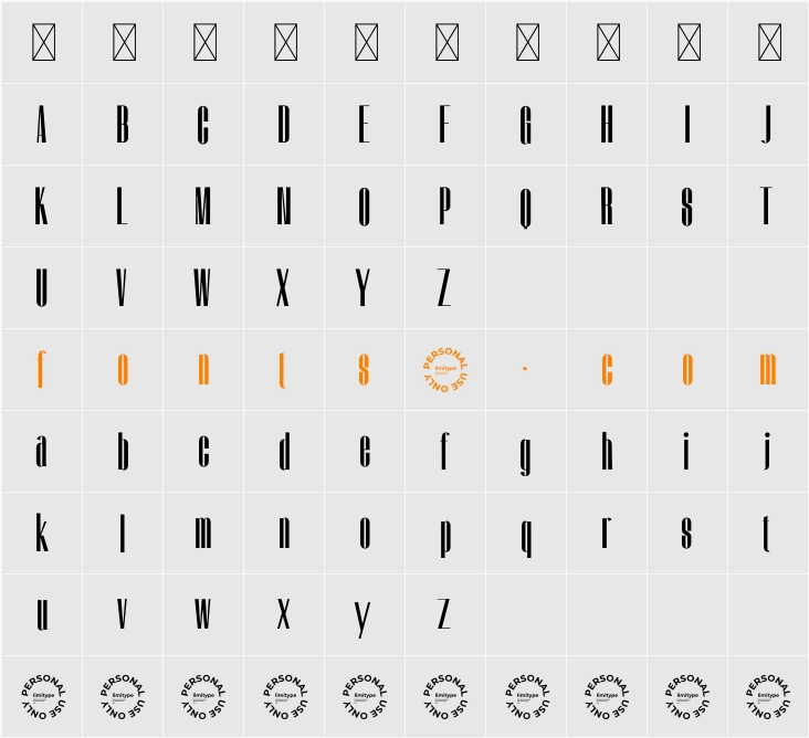 Agrokiz Personal Use Character Map