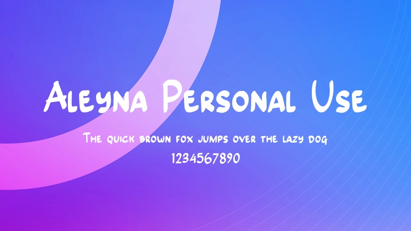 Aleyna Personal Use Font Preview Image