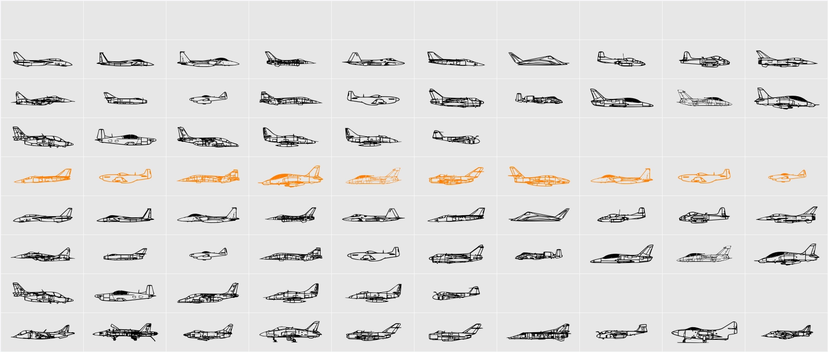 Air Force II Character Map