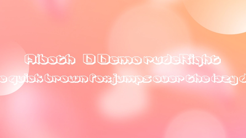 Alboth 3D Demo rudeRight Font Preview Image